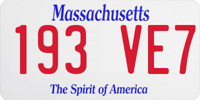 MA license plate 193VE7