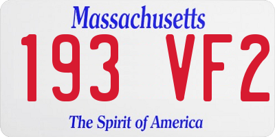 MA license plate 193VF2