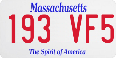 MA license plate 193VF5