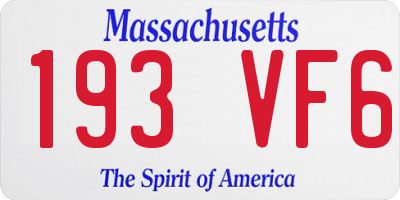 MA license plate 193VF6
