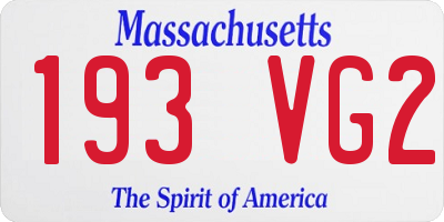 MA license plate 193VG2
