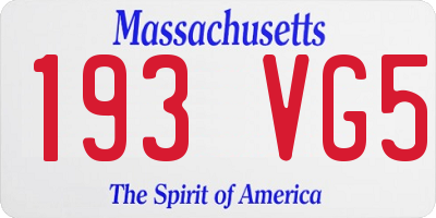 MA license plate 193VG5