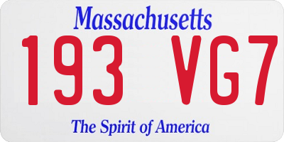 MA license plate 193VG7