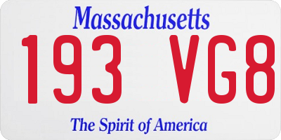 MA license plate 193VG8