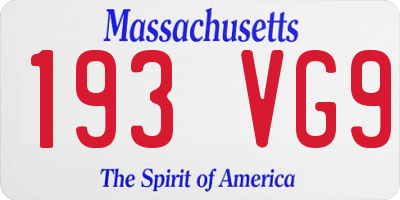 MA license plate 193VG9