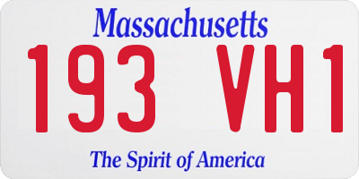MA license plate 193VH1