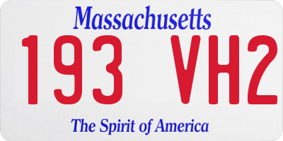 MA license plate 193VH2