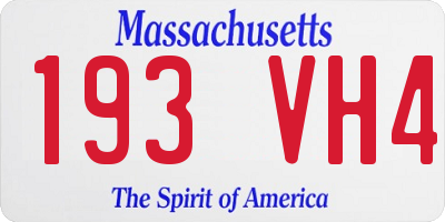 MA license plate 193VH4