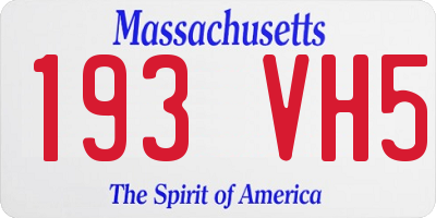 MA license plate 193VH5