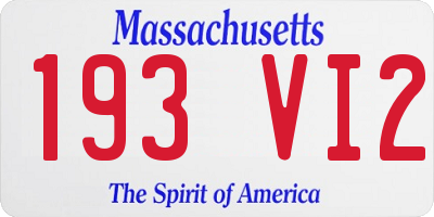 MA license plate 193VI2