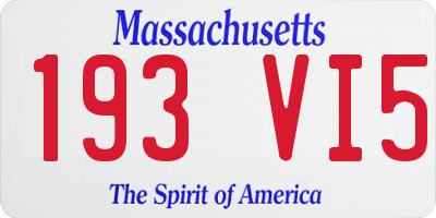MA license plate 193VI5