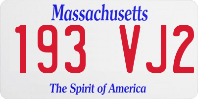 MA license plate 193VJ2