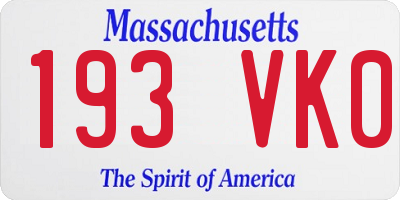 MA license plate 193VK0