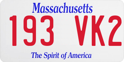 MA license plate 193VK2