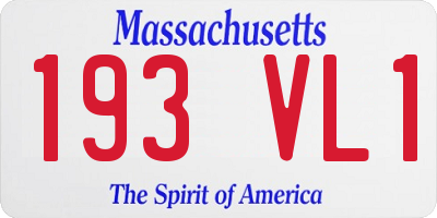 MA license plate 193VL1