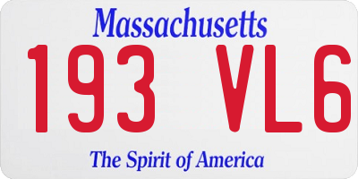 MA license plate 193VL6