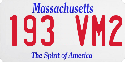 MA license plate 193VM2