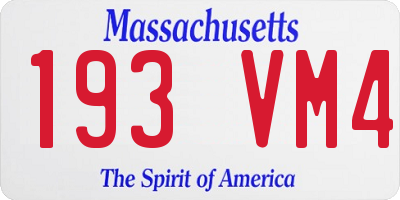 MA license plate 193VM4