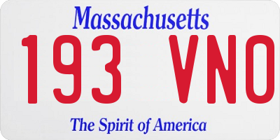MA license plate 193VN0