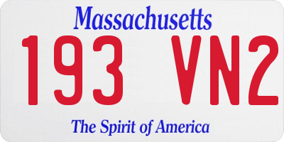 MA license plate 193VN2