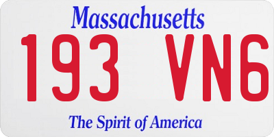 MA license plate 193VN6