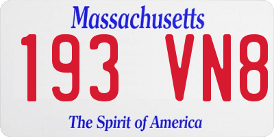MA license plate 193VN8