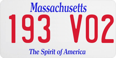 MA license plate 193VO2