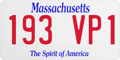 MA license plate 193VP1
