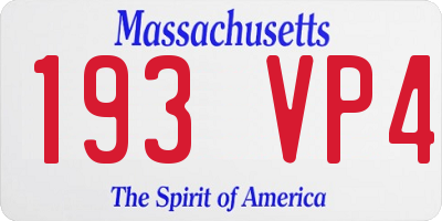 MA license plate 193VP4