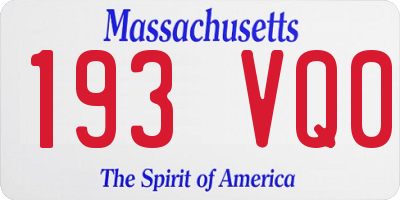 MA license plate 193VQ0