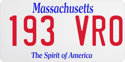 MA license plate 193VR0