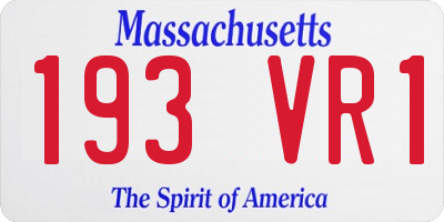MA license plate 193VR1