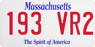 MA license plate 193VR2