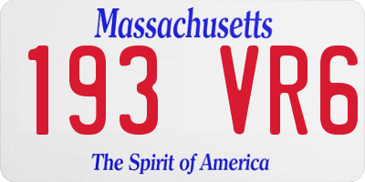MA license plate 193VR6