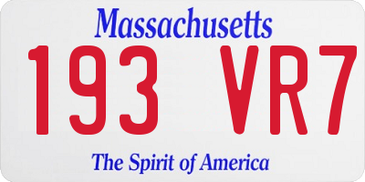 MA license plate 193VR7