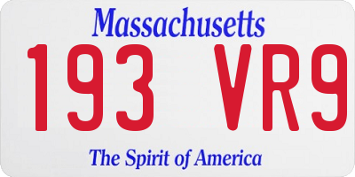 MA license plate 193VR9