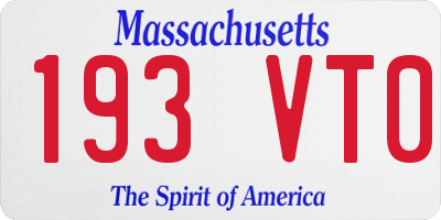 MA license plate 193VT0