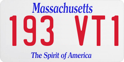 MA license plate 193VT1