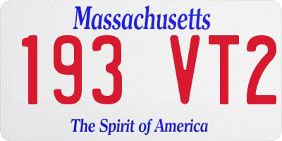 MA license plate 193VT2