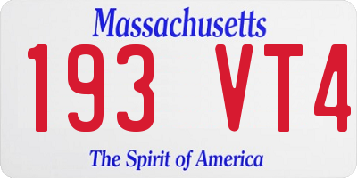 MA license plate 193VT4