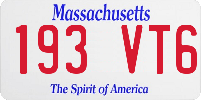 MA license plate 193VT6