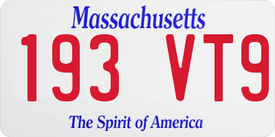 MA license plate 193VT9