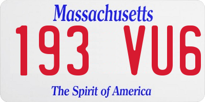MA license plate 193VU6