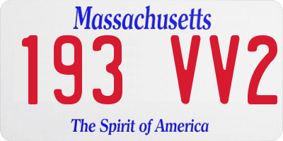MA license plate 193VV2