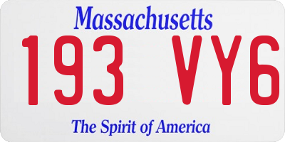 MA license plate 193VY6