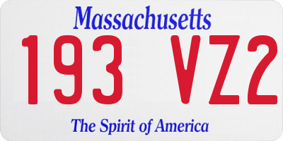 MA license plate 193VZ2