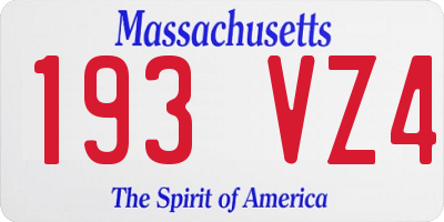 MA license plate 193VZ4