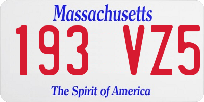 MA license plate 193VZ5