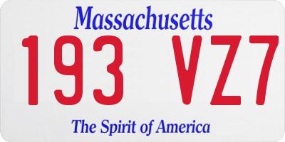 MA license plate 193VZ7