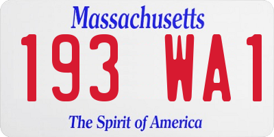 MA license plate 193WA1